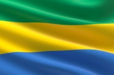 drapeau du gabon agitant